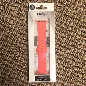 NWT Apple Watch silicone sport band in coral pink